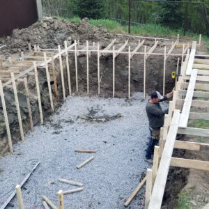 Fondation en béton projeté